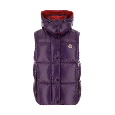 (Women) Moncler FW23 Luzule Hooded Down Vest Purple l20931A0010268950636