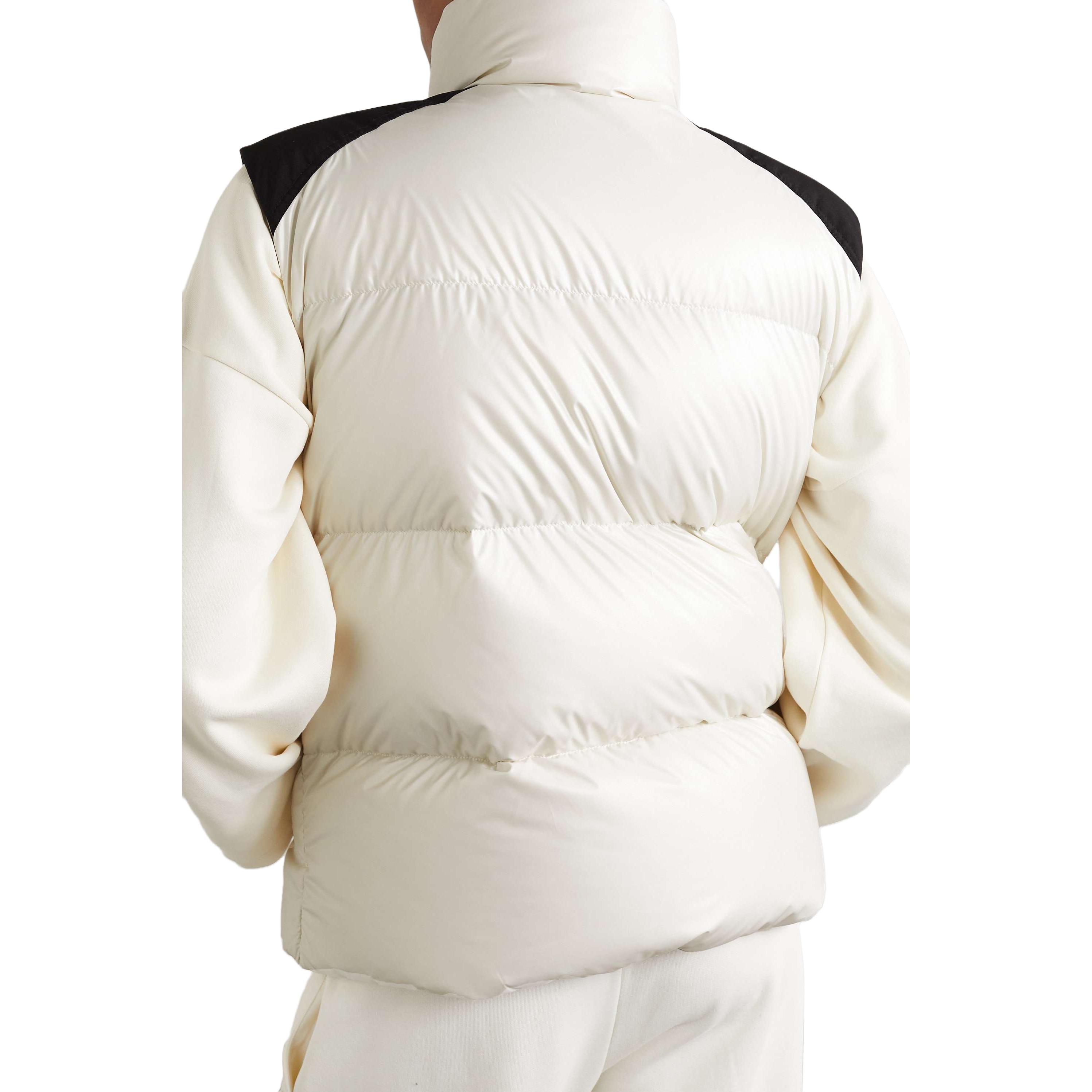 Shop (W) Moncler FW23 M-Logo Down Vest Putih I20931A00017595ZJ034