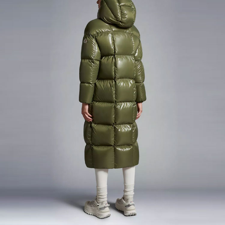 Shop (Women) Moncler FW23 Parnaiba  Long Down Jacket Green I20931C0004968950821