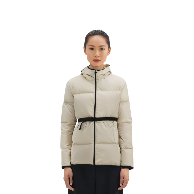 (Women) Moncler FW23 Sirli  White Hooded Waist-Tied Mid-Length Down Jacket. 1A00195539ZD041 圖 9