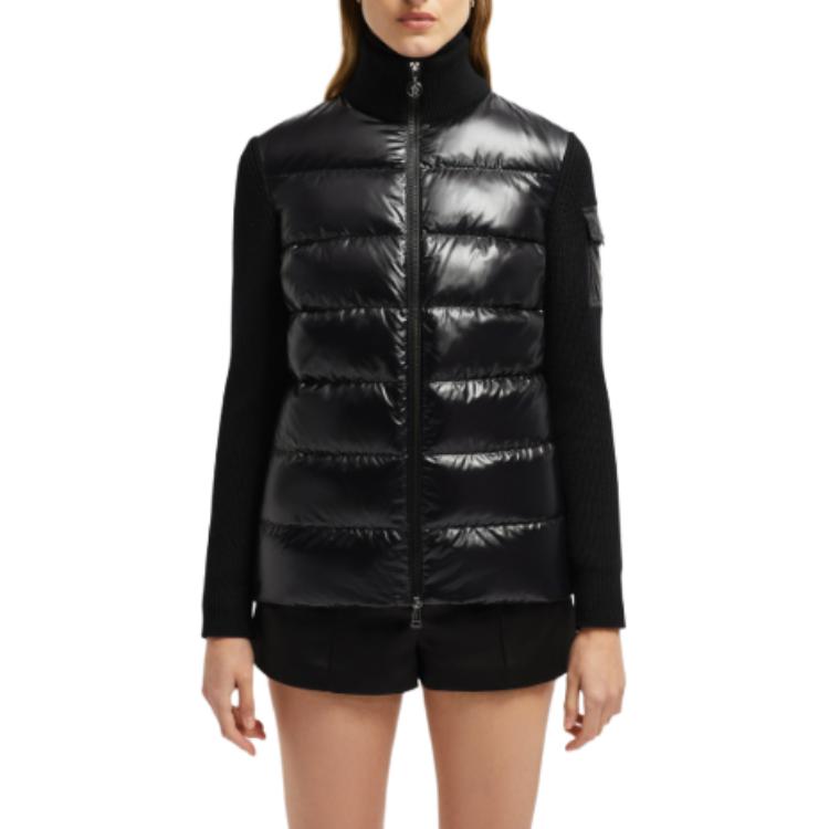 (Women) Moncler FW24  Glossy Lightweight Logo Puffer Jacket Black High Neck J20939B00013M1131999 圖 3