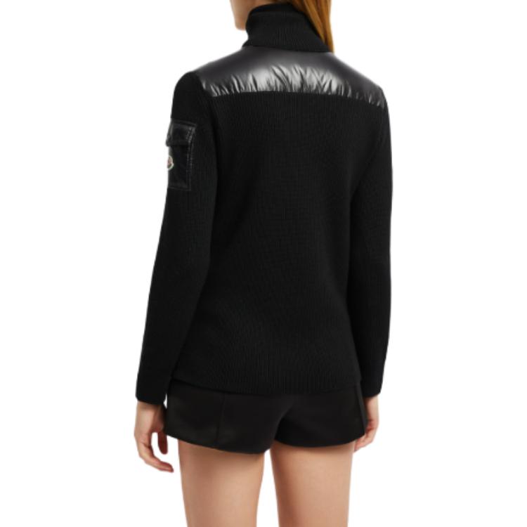 (Women) Moncler FW24  Glossy Lightweight Logo Puffer Jacket Black High Neck J20939B00013M1131999 圖 4