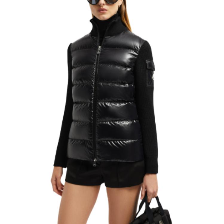 (Women) Moncler FW24  Glossy Lightweight Logo Puffer Jacket Black High Neck J20939B00013M1131999 圖 5