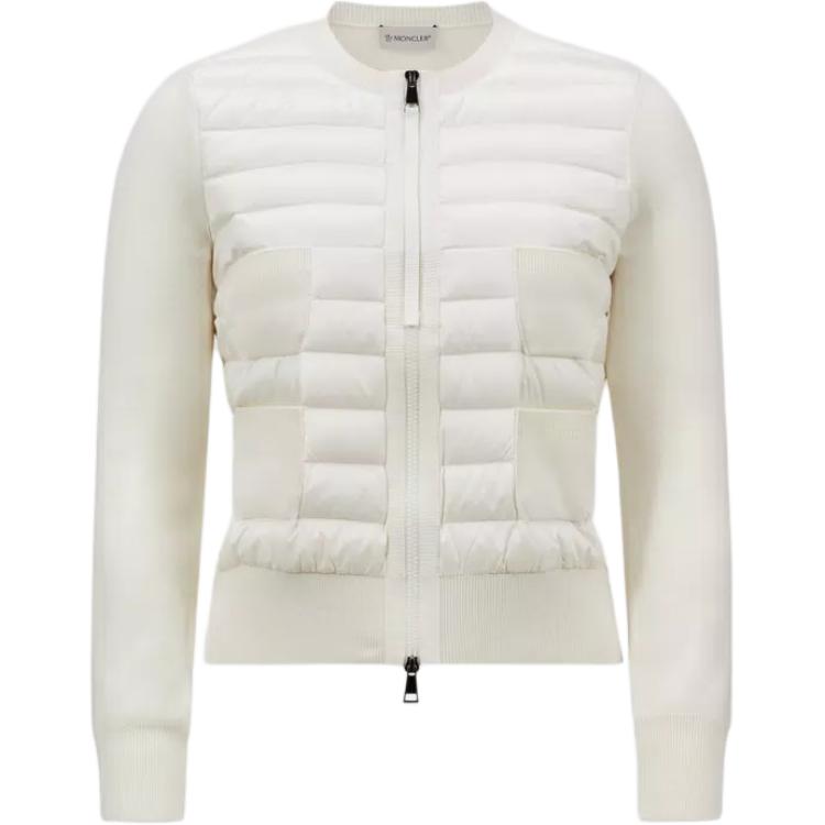 (Women) Moncler FW24  Lightweight Wool Long-Sleeve Down Jacket - White. J20939B51000A9018034