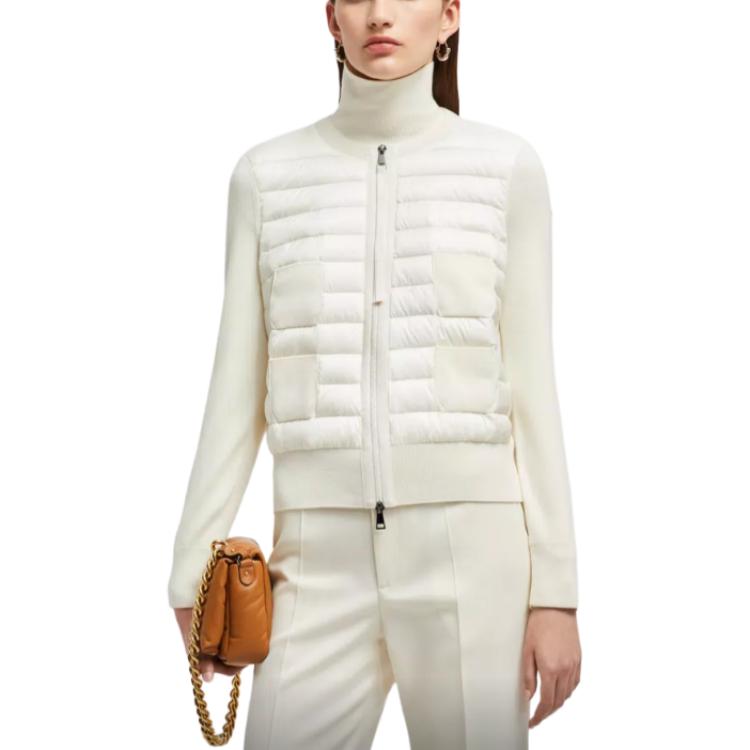 (Women) Moncler FW24  Lightweight Wool Long-Sleeve Down Jacket - White. J20939B51000A9018034 圖 4