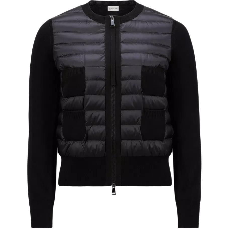 (Women) Moncler FW24  Slim Fit Wool Panel Short Down Jacket Black J20939B51000A9018999