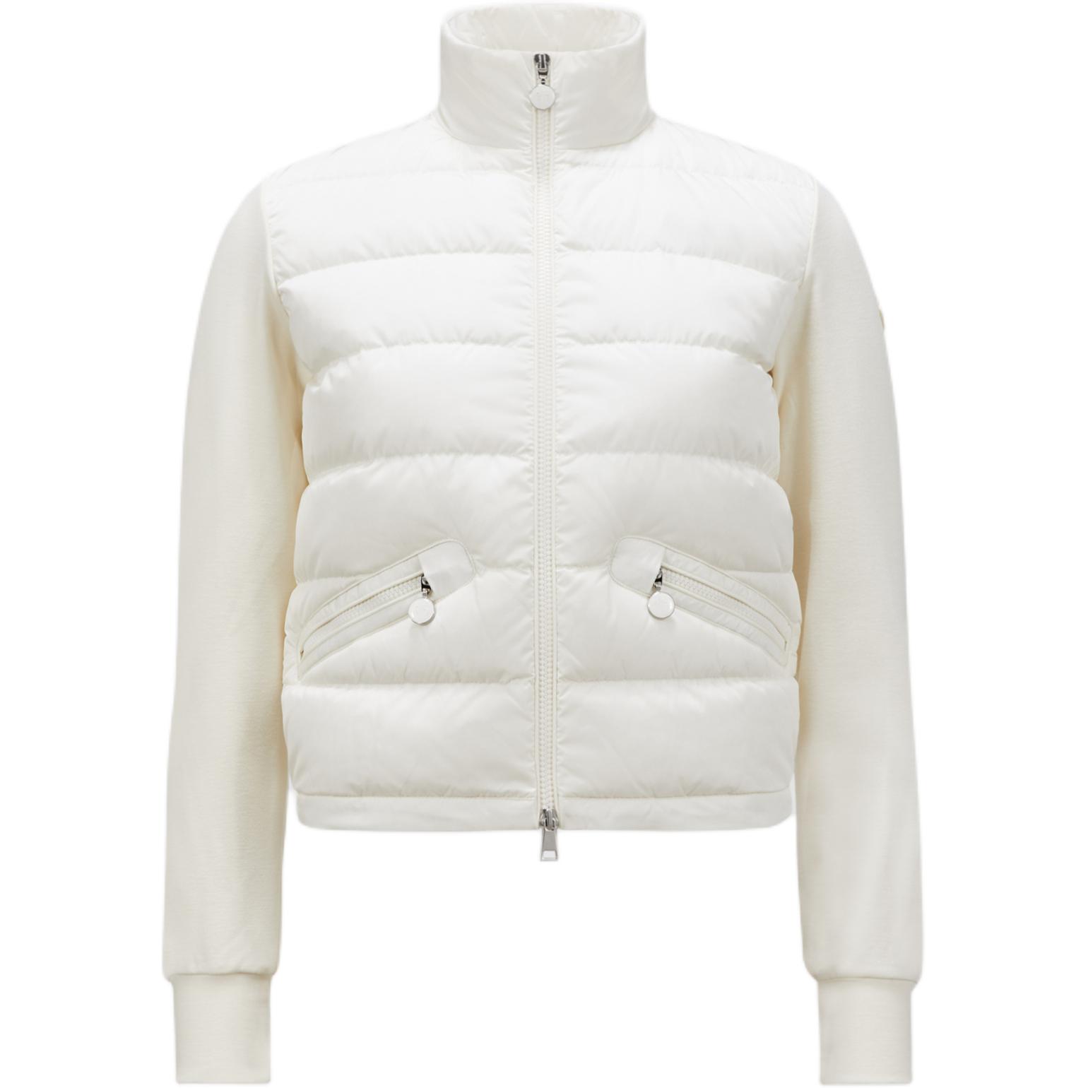 Order (W) モンクレール FW24 ホワイトスノウ ハイネック コーデュロイ 中綿ジップスウェットシャツ. J20938G0000389ALE034