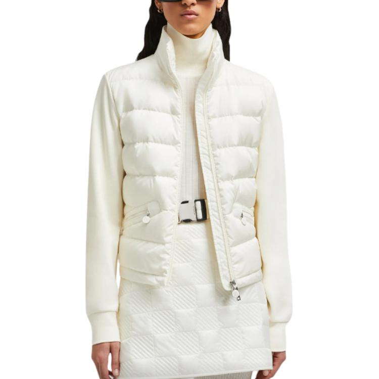 Lookbook (W) モンクレール FW24 ホワイトスノウ ハイネック コーデュロイ 中綿ジップスウェットシャツ. J20938G0000389ALE034