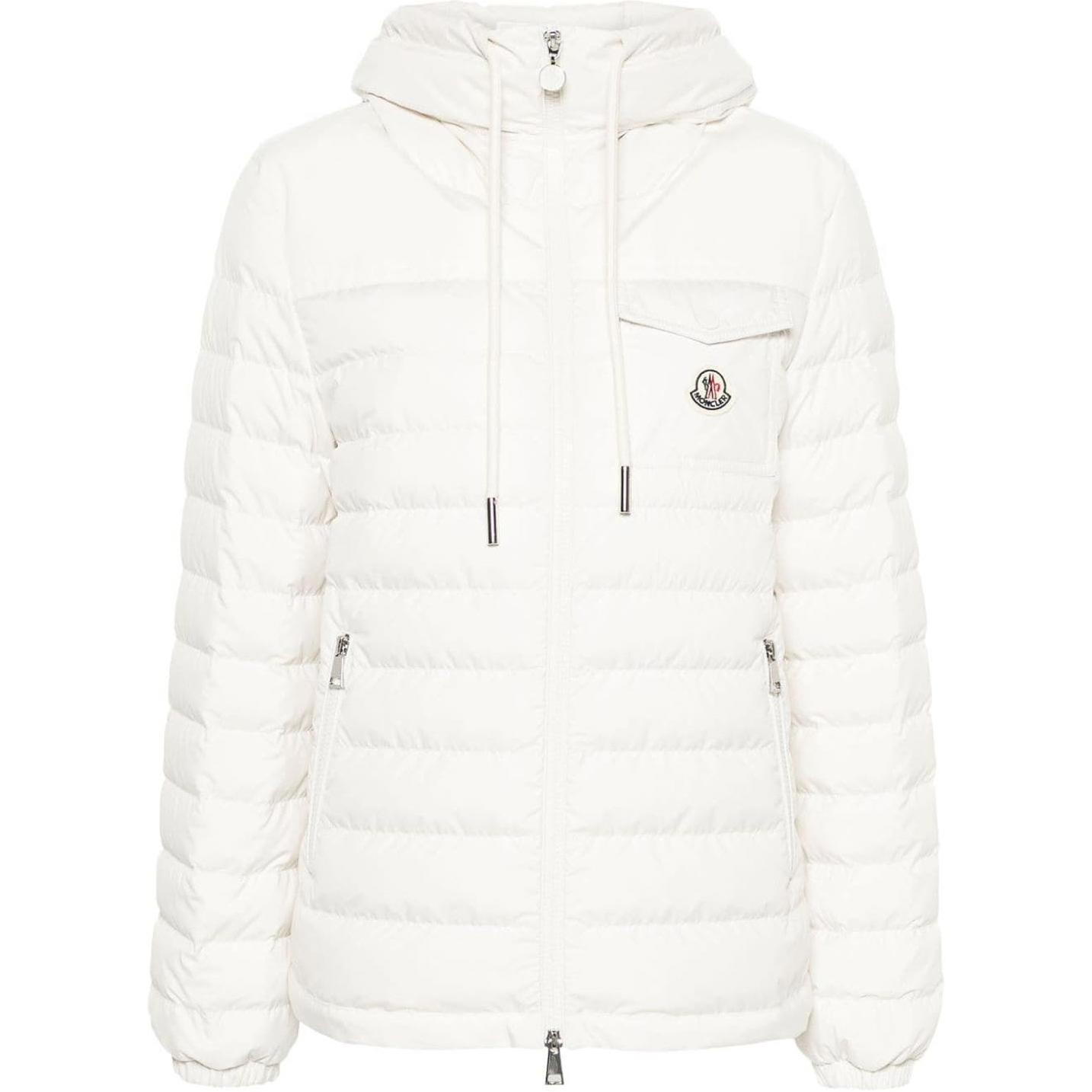 (Women) Moncler FW24 Akamante  White Solid Zip Hoodie Jacket. J10931A0001354A81034