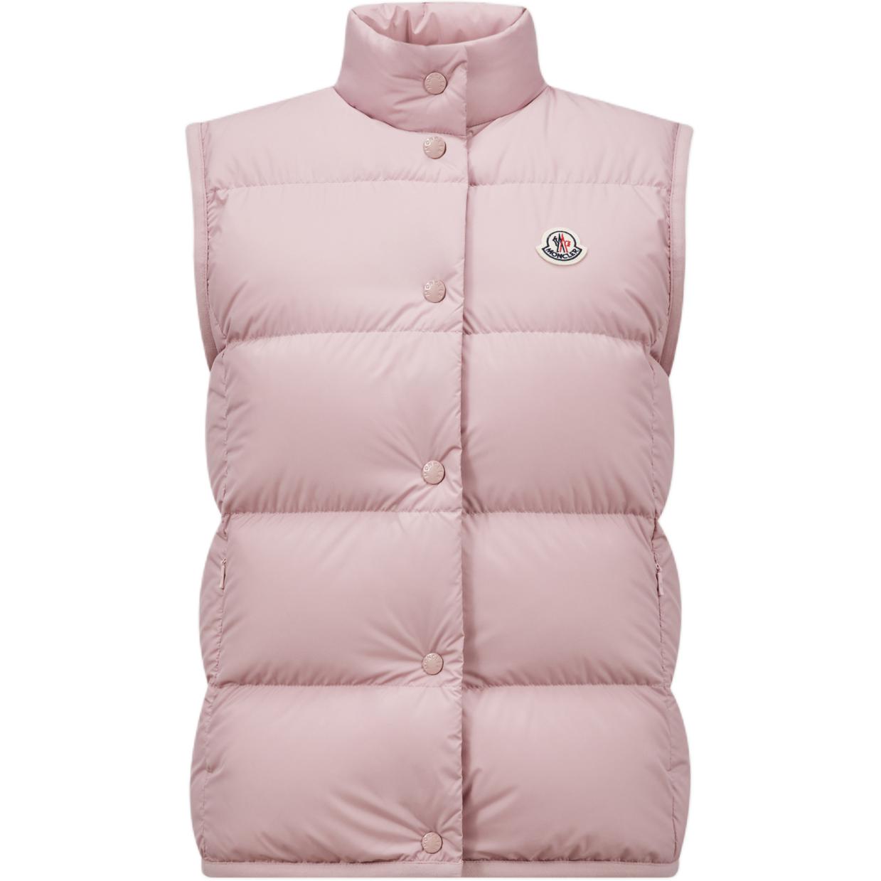 (Women) Moncler FW24 Badia Logo Matte Down Vest for Women Light Pink J20931A0000854A8151A