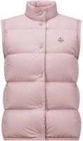 (Women) Moncler FW24 Badia Logo Matte Down Vest for Women Light Pink J20931A0000854A8151A (Women) Moncler FW24 Badia Logo Matte Down Vest for Women Light Pink J20931A0000854A8151A