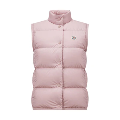 (Women) Moncler FW24 Badia Logo Matte Down Vest for Women Light Pink J20931A0000854A8151A