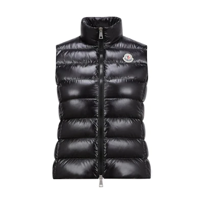 (Women) Moncler FW24 Ghany Slim Fit Lightweight Nylon Puffer Vest Black J20931A5250068950999