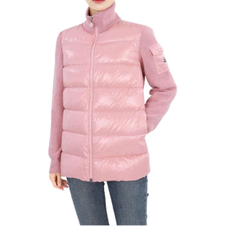 (Women) Moncler FW24 Glossy Lightweight High-Neck Zip-Up Jacket Pink J20939B00013M1131518 圖 4