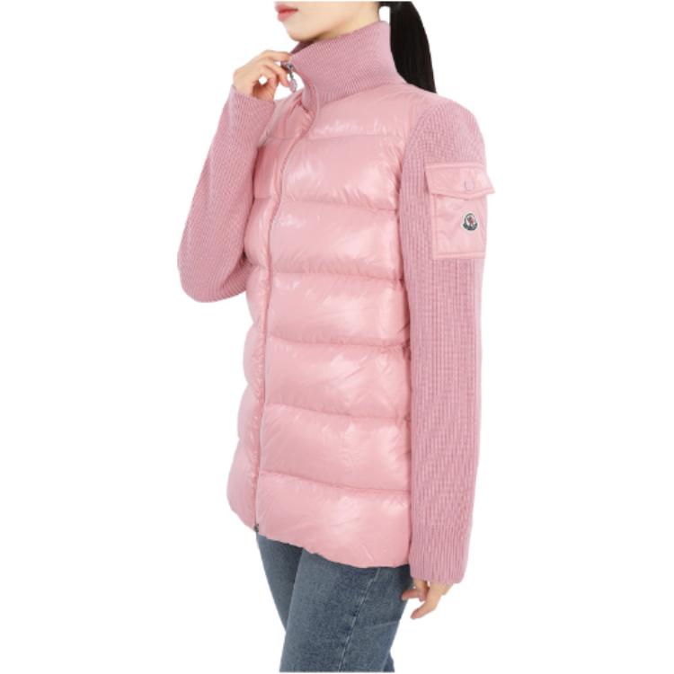 (Women) Moncler FW24 Glossy Lightweight High-Neck Zip-Up Jacket Pink J20939B00013M1131518 圖 5