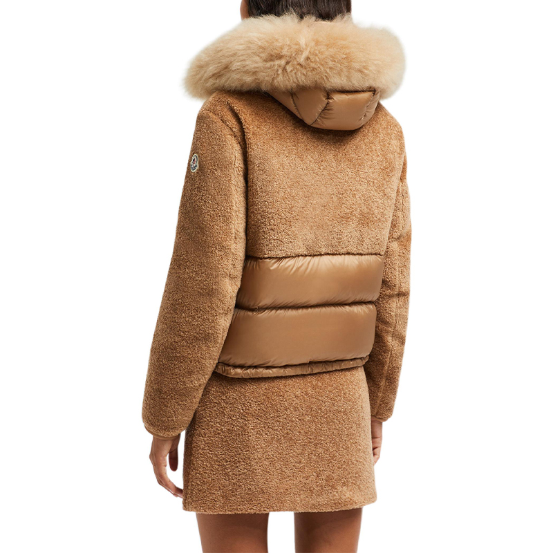 Shop (W) Moncler FW24 Marne抽繩下擺可拆帽拉鍊外套 女款 淺棕色 J20931A0014389AOF26C
