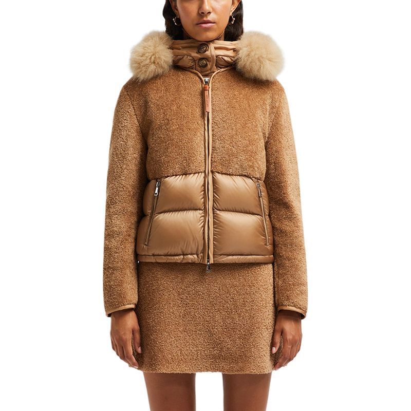 Purchase (W) Moncler FW24 Marne抽繩下擺可拆帽拉鍊外套 女款 淺棕色 J20931A0014389AOF26C