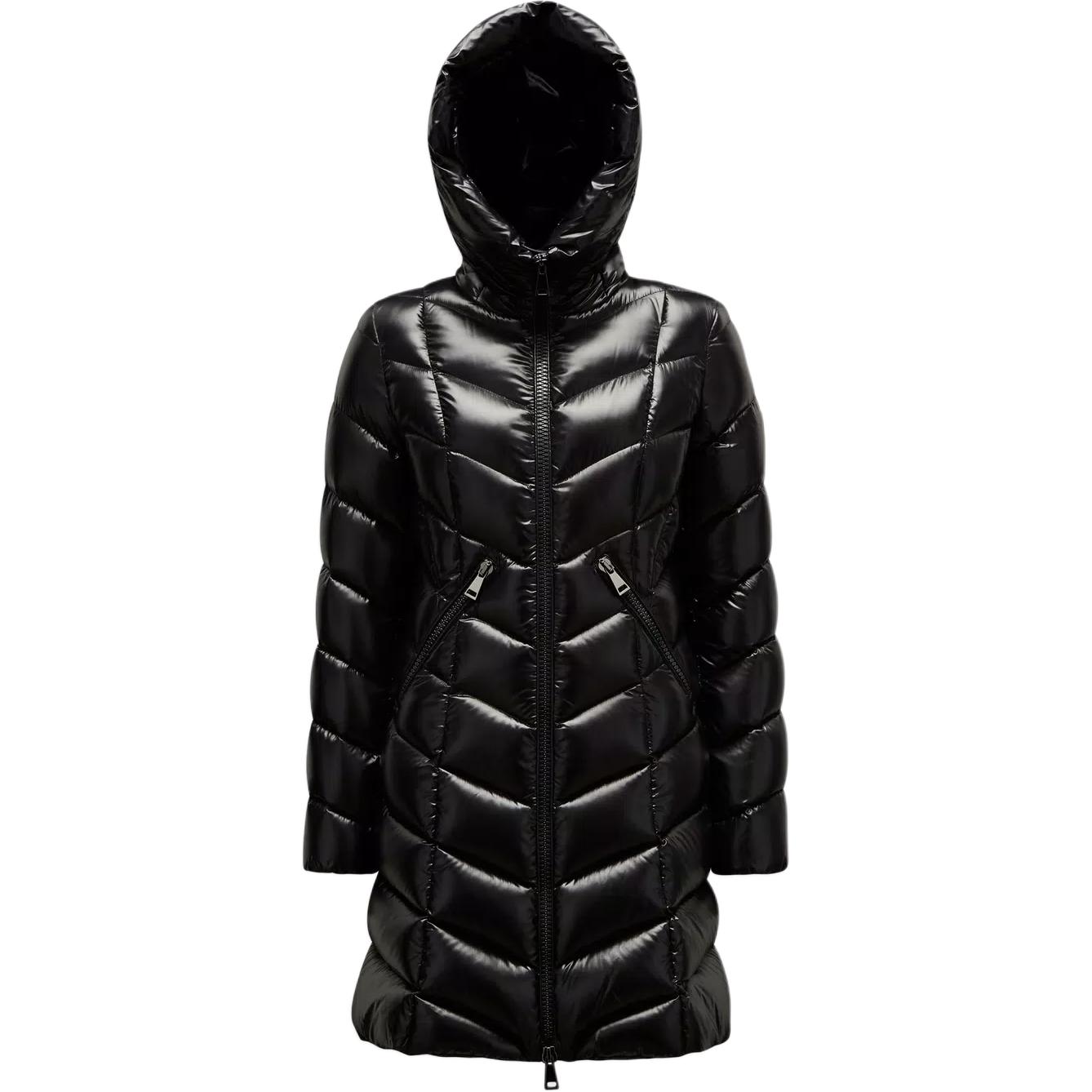 Order (W) Moncler FW24 Marus Chaqueta Negra Brillante Acolchada con Capucha de Nylon. J20931C00049C0065999