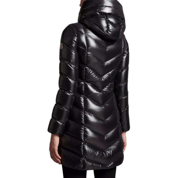 Shop (W) Moncler FW24 Marus Chaqueta Negra Brillante Acolchada con Capucha de Nylon. J20931C00049C0065999