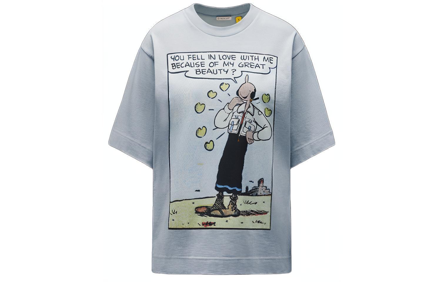 (Women) MONCLER GENIUS  Blue Logo Print Crewneck Oversized T-Shirt SS22 H10948C00003M1808709 圖 2