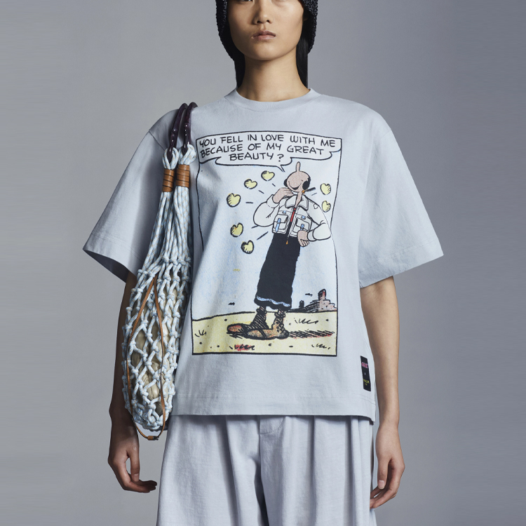 (Women) MONCLER GENIUS  Blue Logo Print Crewneck Oversized T-Shirt SS22 H10948C00003M1808709 圖 5