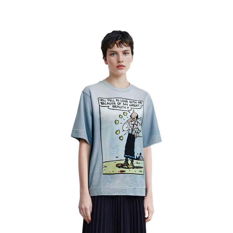 (Women) MONCLER GENIUS  Blue Logo Print Crewneck Oversized T-Shirt SS22 H10948C00003M1808709 圖 7