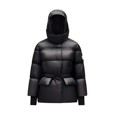 (Women) MONCLER GENIUS SS22 Black Down Jacket with Waist Belt. H10961A00003M1489999