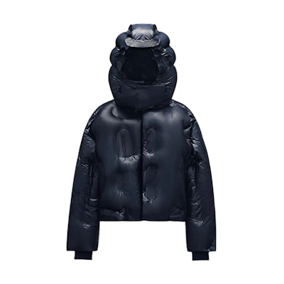 (Women) MONCLER GENIUS DingYun Zhang Short Hooded Down Jacket Midnight Blue. H109M1A00004M1865778