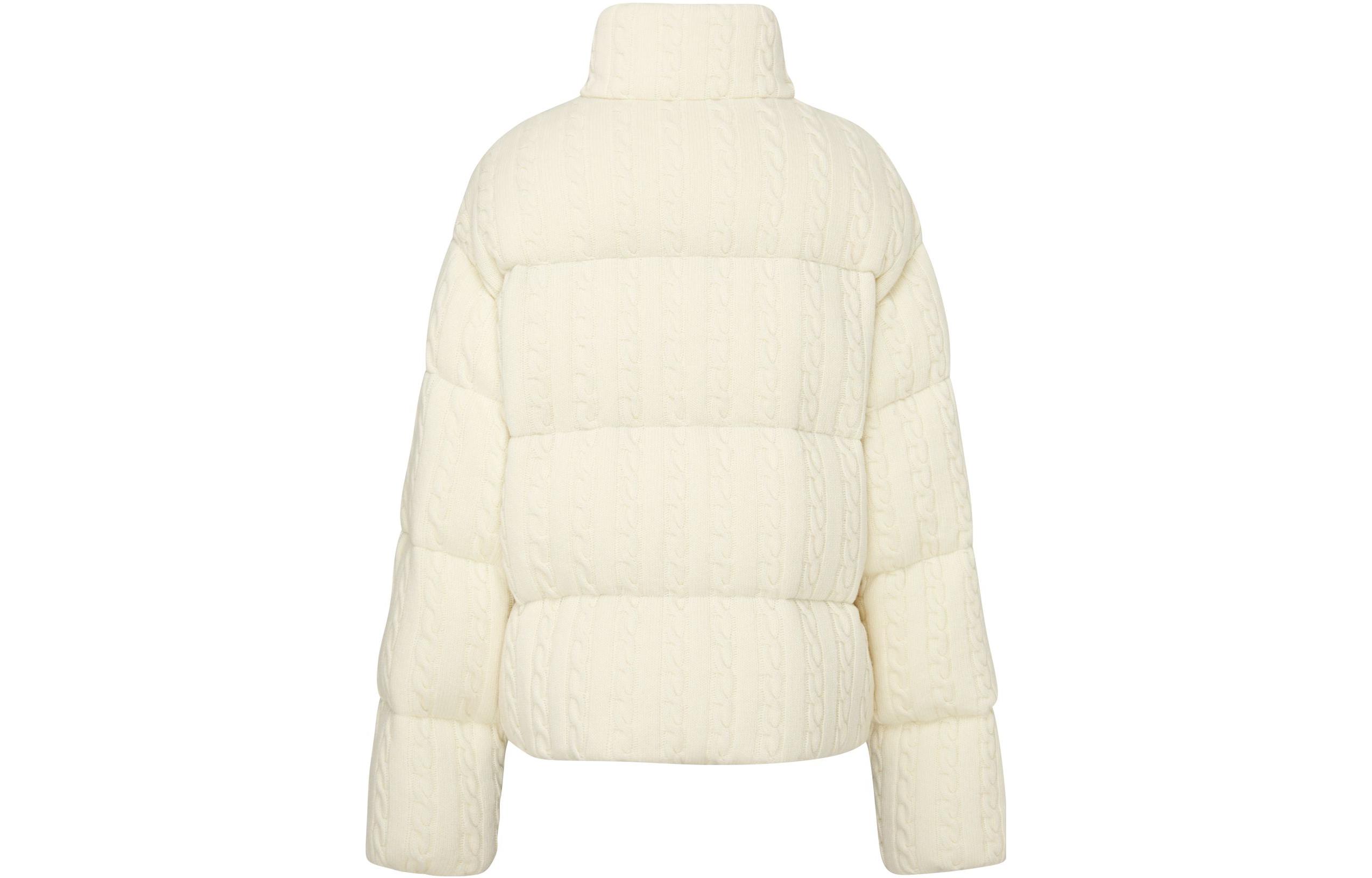 Lookbook (W) MONCLER GENIUS x PALM ANGELS Jaket Down Zip-Up Bertekstur Off-White. I209L1A00015M3608032