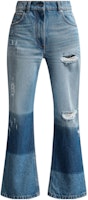 (Women) MONCLER GENIUS x PALM ANGELS FW22 Star Patch Distressed Jeans Blue. H209L2A00001M2503795 (Women) MONCLER GENIUS x PALM ANGELS FW22 Star Patch Distressed Jeans Blue. H209L2A00001M2503795
