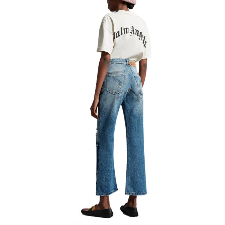 Shop (W) Jeans Azules Estrella Rasgados MONCLER GENIUS x PALM ANGELS FW22. H209L2A00001M2503795