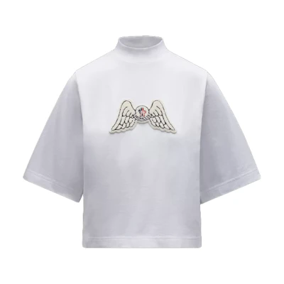 (Women) MONCLER GENIUS PALM ANGELS Wing Patch Tee White Color Collaboration G209L8C00006829FK001