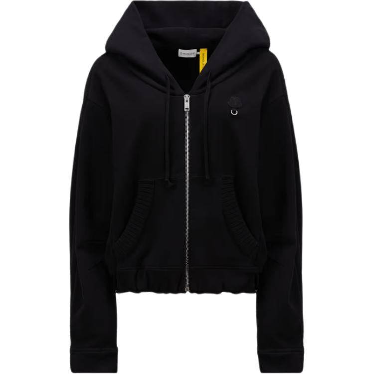 (Women) MONCLER GENIUS Willow Smith FW24 Black Hoodie with Kangaroo Pocket J209T8G00001899WC999