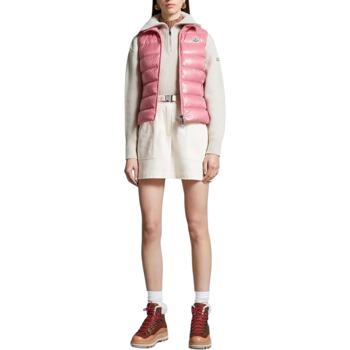 (Women) Moncler Ghany  Pink Down Vest Sleeveless Jacket with Logo and Zipper. I20931A525006895052P 圖 3