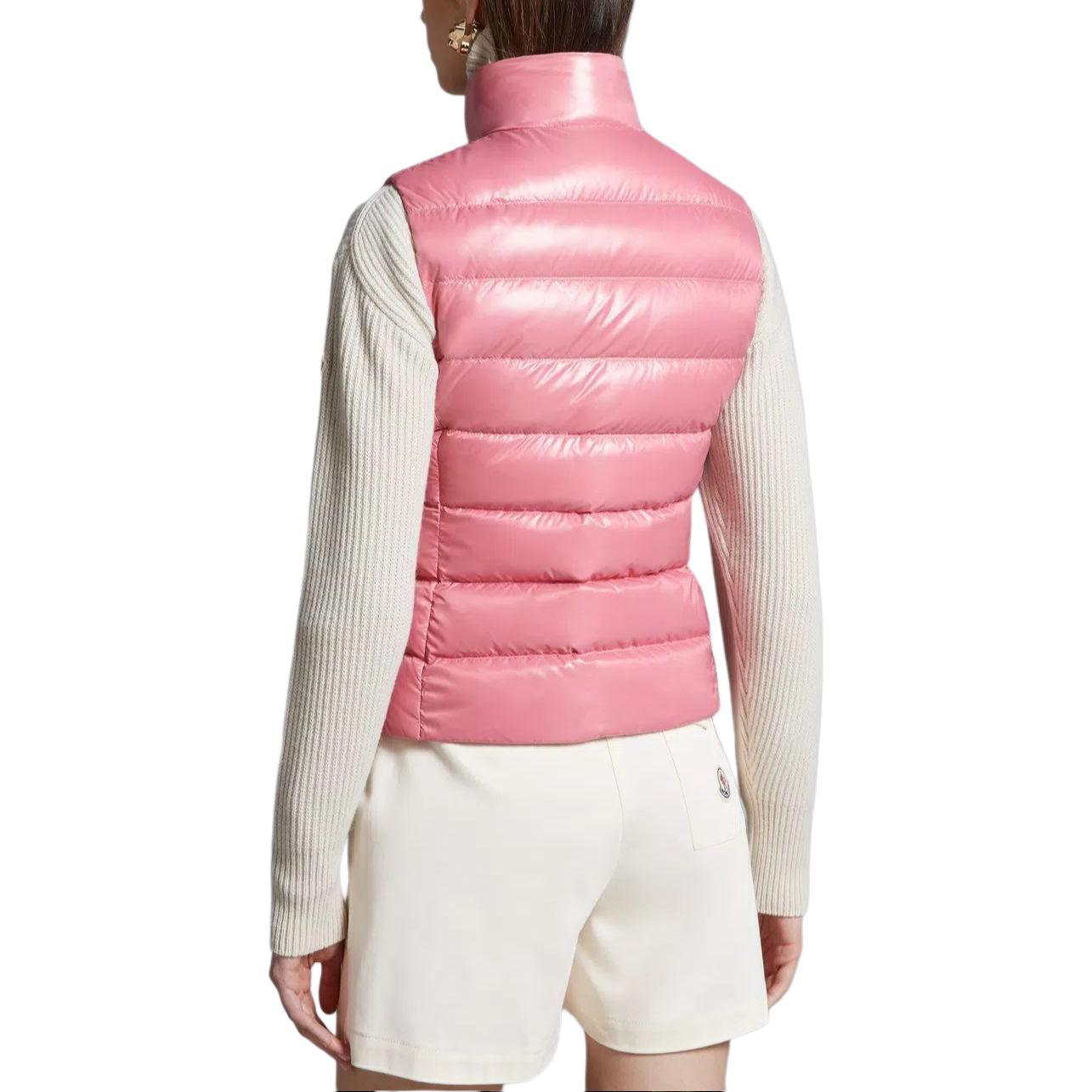 (Women) Moncler Ghany  Pink Down Vest Sleeveless Jacket with Logo and Zipper. I20931A525006895052P 圖 4