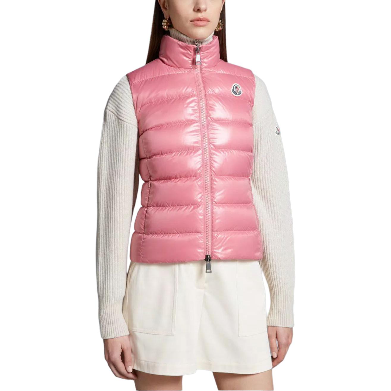 (Women) Moncler Ghany  Pink Down Vest Sleeveless Jacket with Logo and Zipper. I20931A525006895052P 圖 5