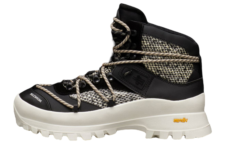 (W) Moncler Glacier Leather Lace-Up Boot 'Black and White'