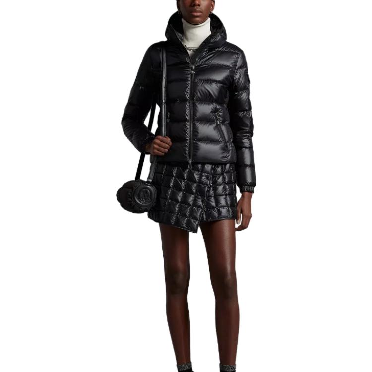 (Women) Moncler Gles Short Down Jacket  Black Hooded Long Sleeve Puffer Coat. J10931A00064595ZZ999 圖 3