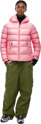 (W) Moncler Gles SS23 玫瑰粉色連帽羽絨外套 拉鍊款式 I10931A00010595ZZ538 1