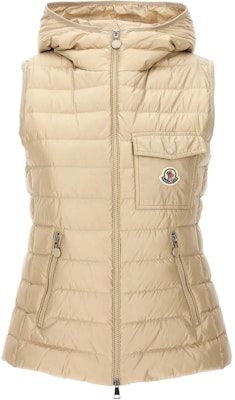 (Women) Moncler GLYGOS Hooded Beige Sleeveless Vest for Women. J10931A00063595ZZ200 Buy (Women) Moncler GLYGOS Hooded Beige Sleeveless Vest for Women. J10931A00063595ZZ200