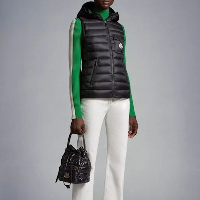 (Women) Moncler Glygos SS23 Black Solid Zipper Hooded Vest. I10931A00028595ZZ999 Purchase (Women) Moncler Glygos SS23 Black Solid Zipper Hooded Vest. I10931A00028595ZZ999