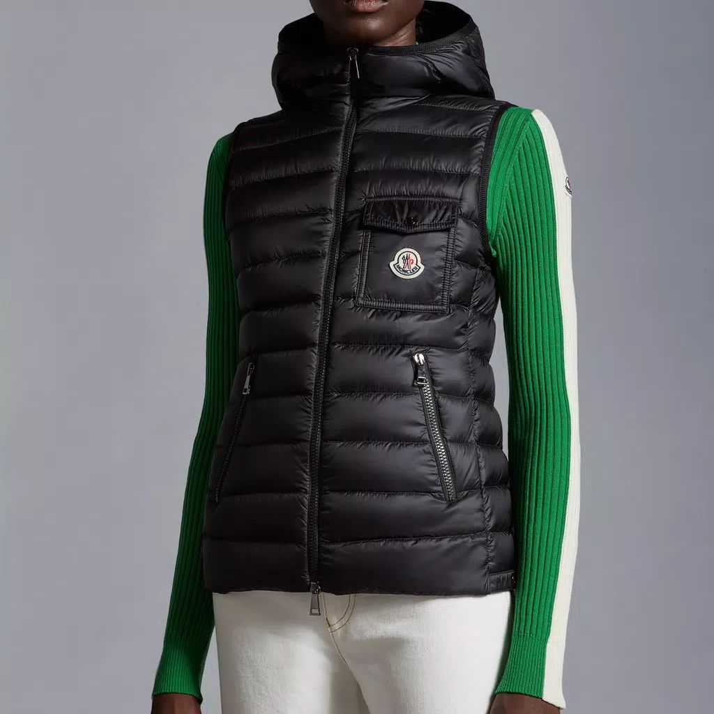 Details for (W) Moncler Glygos SS23 黑色純色拉鍊連帽背心 I10931A00028595ZZ999