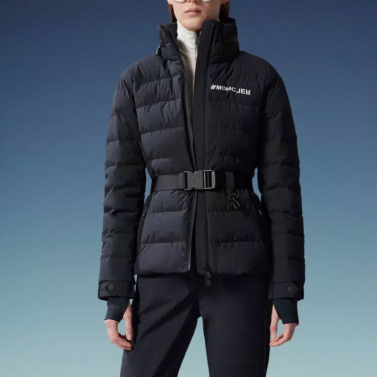 Purchase (W) 蒙克莱Grenoble双拉链设计黑色羽绒夹克 I20981A000305399D999