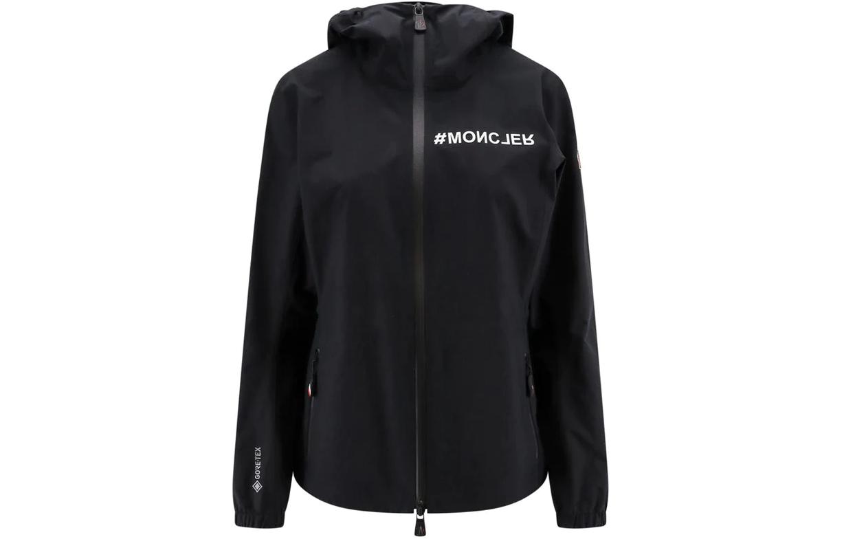 (Women) Moncler Grenoble  Black Hoodie Jacket with Logo Patch. 0981A0000254AL5-999