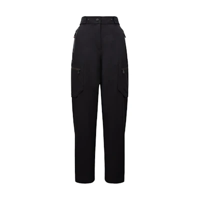 (Women) Moncler Grenoble Black Knit Joggers with Zipper Pocket & Logo. J20982A00003597FA999