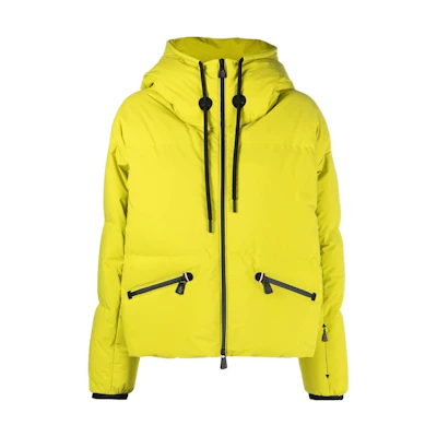 (Women) Moncler Grenoble Green Hooded Down Jacket with Logo Patch. H20981A000395399D805