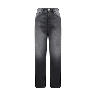 (Women) Moncler Grenoble High-Waisted Bleached Denim Jeans Grey J20932A00013597ZH980
