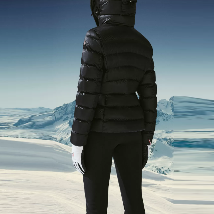 Shop (W) Moncler Grenoble Jaket Pendek Berhud Warna Solid. G20981A0003453071999