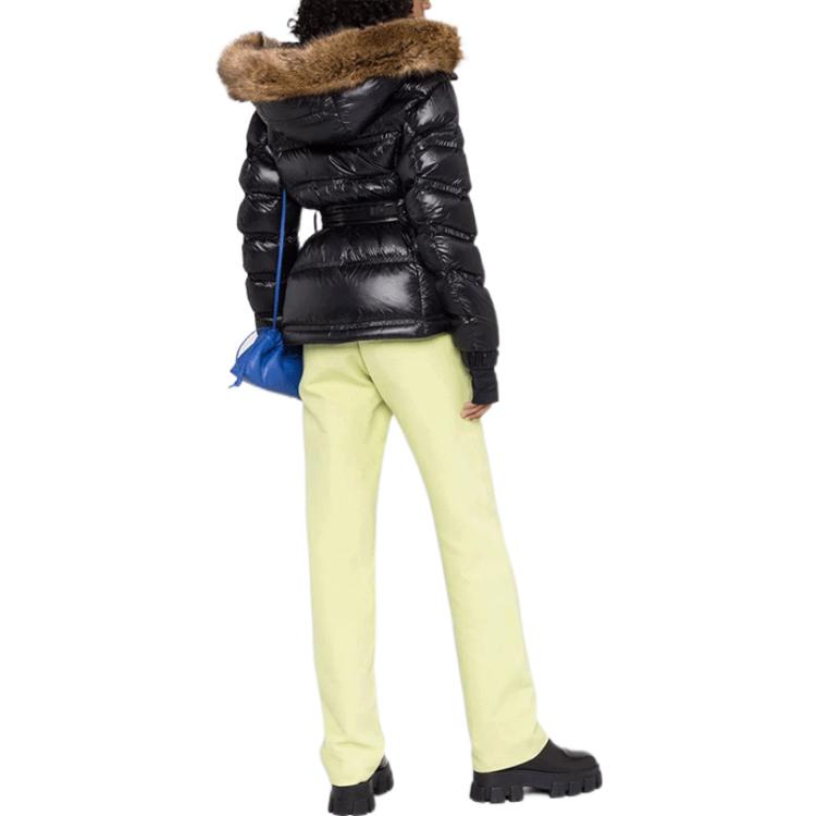 Shop (W) Moncler Grenoble Bernin Jaket Hitam Pendek dengan Hoodie. G20981A00012539YL999