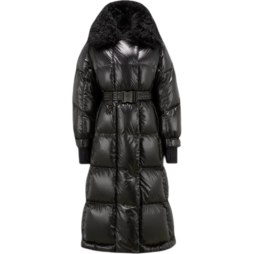 (Women) Moncler Grenoble Chamoille  Long Black Down Jacket with Hood. I20981C00003539JH999